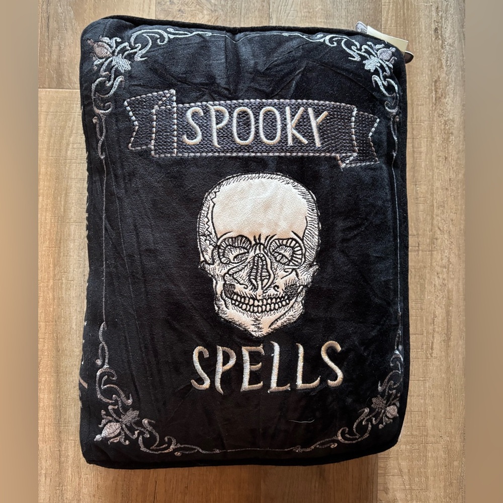 Spooky Spells Black Spell Book Pillow